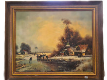 Lade das Bild in den Galerie-Viewer, Holländische Winterlandschaft, Öl auf Leinen
