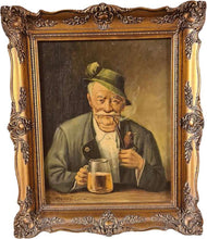 Lade das Bild in den Galerie-Viewer, Bild Josef Steiner, Mann mit Pfeife, Öl auf Holz
