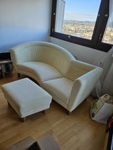 Lade das Bild in den Galerie-Viewer, Sitzbank mit Hocker, beige

