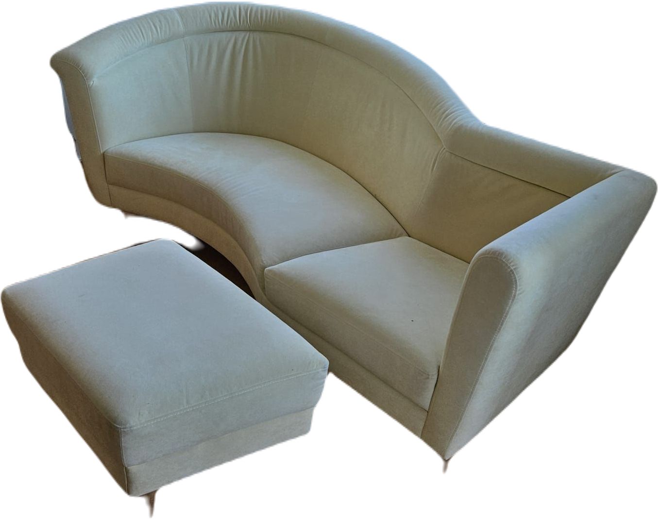 Sitzbank mit Hocker, beige
