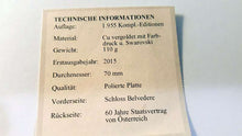 Lade das Bild in den Galerie-Viewer, Medaille-60 Jahre Staatsvertrag Österreich 1955-2015 Schloß Belvedere Zertifikat
