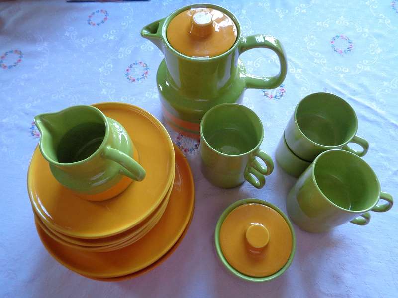 Melitta Kaffeeservice grün orange
